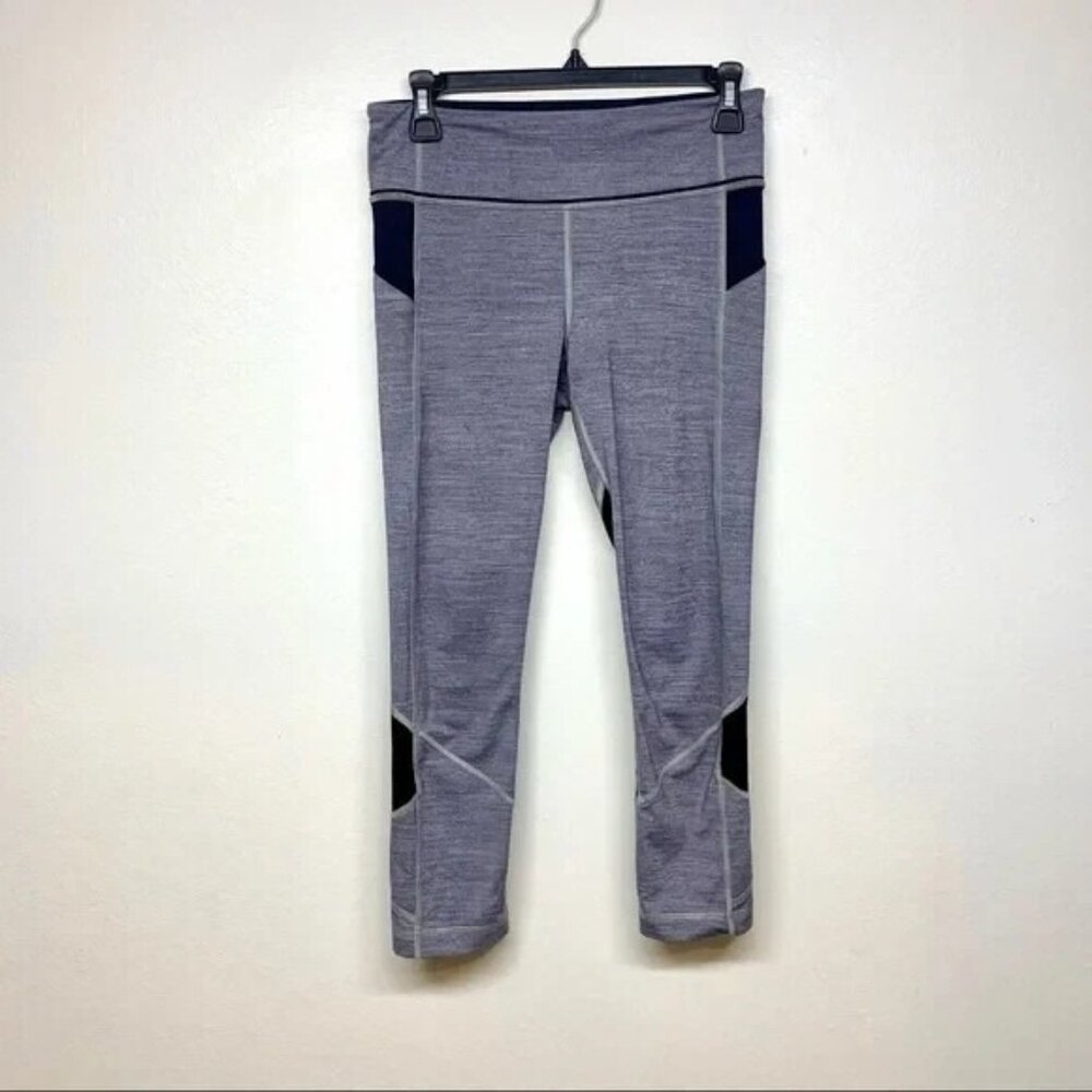 Lululemon Womens 6 Pace Rival Crop Leggings Luxtreme Space Dye‎ Gray